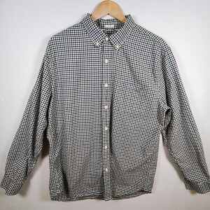 Hawker Rye Mens XL Slim Fit Button Down Shirt Navy Green Mini Tattersall Cotton